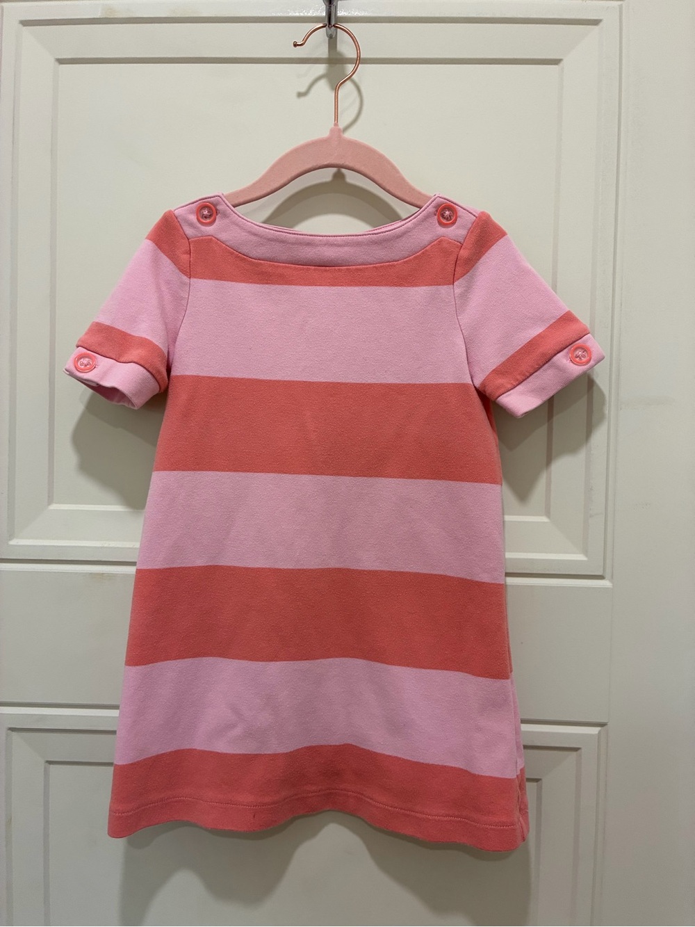 Baby GAP Striped Pink and Coral Short Sleeve Dress